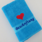 Preview: Handtuch mit Namen & Herz Stickmotiv bestickt