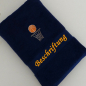 Preview: Handtuch mit Namen & Basketball+Korb Stickmotiv bestickt