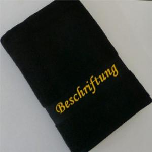 Preisreduktion Handtücher schwarz mit Namen | Weberei Stickerei 