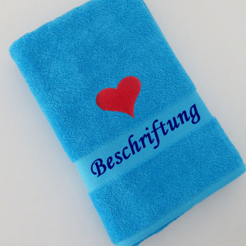 Handtuch mit Namen & Herz Stickmotiv bestickt