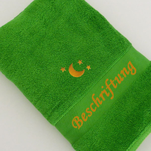 Handtuch mit Namen & Mond+Sterne Stickmotiv bestickt