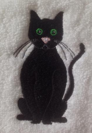 Gruselig Katze Bestickt auf Handtücher Bademäntel Kapuzen Handtuch mit 