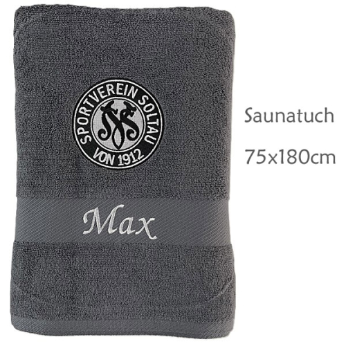 xxl Saunatuch 75x180cm mit Logobestickung, zwirnfrottier reine Baumwolle