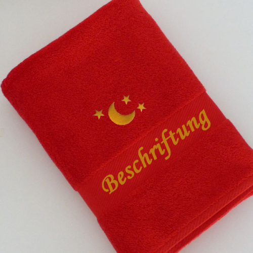 Handtuch mit Namen & Mond+Sterne Stickmotiv bestickt