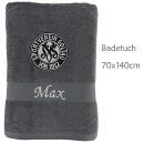 Badetuch 70x140cm mit Logobestickung, zwirnfrottier reine Baumwolle